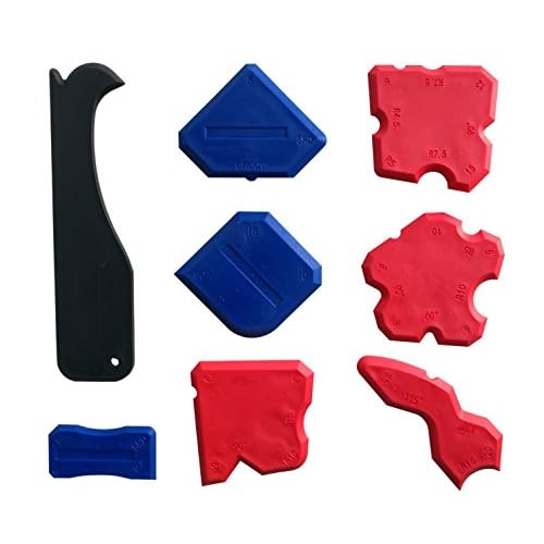 Silicone Sealant Finishing Tools - Silicone Smoothing Caulking Profile Line Joint Corner Tool with Caulk Remover Tool, Sealant Smoother Profiler Former Applicator Edger, 8 Piece