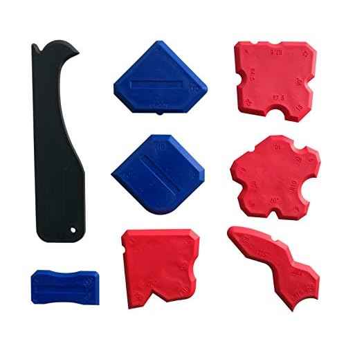 Silicone Sealant Finishing Tools - Silicone Smoothing Caulking Profile Line Joint Corner Tool with Caulk Remover Tool, Sealant Smoother Profiler Former Applicator Edger, 8 Piece