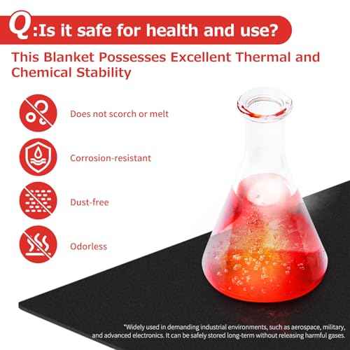 Matace 2 Pack 12x14 Inch Fireproof Welding Blanket & Pad, 5mm Thickened Fire Resistant Carbon Felt Cloth, Flame Retardant Fabric for Stove Wick, Heat Shield for Soldering, Firepit, Smoker, Black