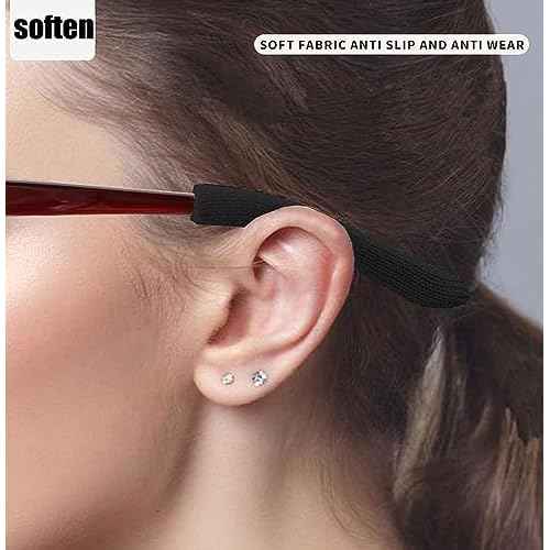Soft Knitting Cotton Glasses Ear Cushion, Eyeglasses Temple Tips Sleeve, Non-Slip Comfortable Elastic