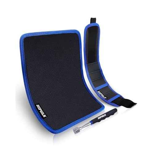 Magnetic Tool Mat Set, 40 LB Tool Pad with Telescoping Magnetic Pickup Tools & Magnetics Wristband, Tools Organizer for Garage, Workshop & Auto Repair