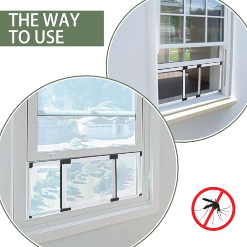 Flyzzz Adjustable Sliding Window Screen 2-Way Aluminum Frame Expandable Fit Windows