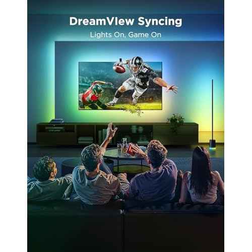 Govee TV Backlight 3 Lite with Fish-Eye Correction Function Sync to 55-65 Inch TVs, 11.8ft RGBICW Wi-Fi LED Strip Lights with Camera, 4 Colors in 1 Lamp Bead, Voice and APP Control, Adapter