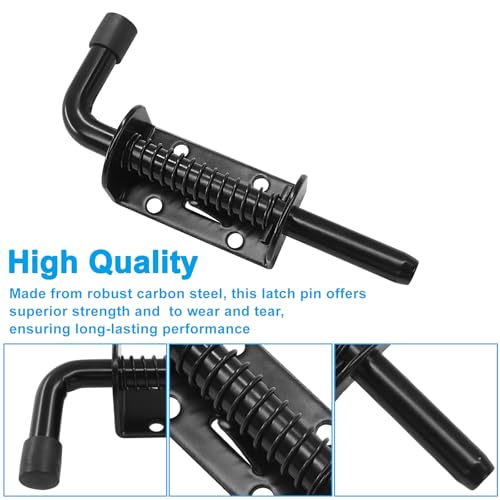 Aoserge 2pcs Black Spring Loaded Barrel Bolt Latch Pin for Doors & Cabinets - Outdoor Hardware