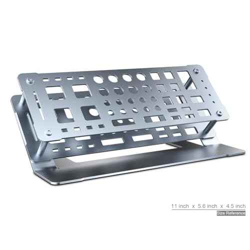 Screwdriver Rack, Small Tool Storage Holder for Desk Top, Work bench Organizer, Aluminum Alloy, Dark Grey