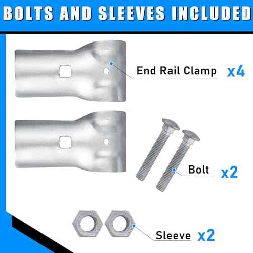 Tandefio 2 Pcs 1-3/8" Pipe Clamp Chain Link Fence T Clamp Galvanized Steel End Rail Clamp for OD Pipe, Bolts and Nuts Included