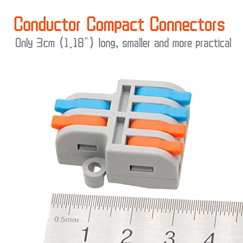 10Pcs Lever Wire Connectors for Electrical Wiring 24-12 AWG, Quick Install