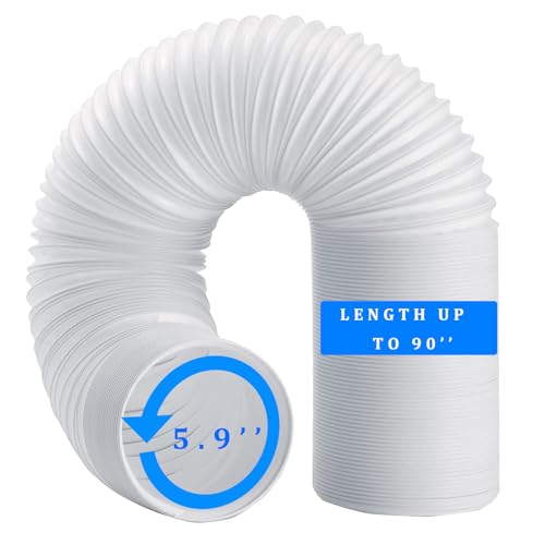 NWESTUN 5.9-Inch Portable AC Exhaust Hose, Expandable Up to 90 Inches, Heat-Resistant, Anti-Clockwise Threaded Ventilation Duct