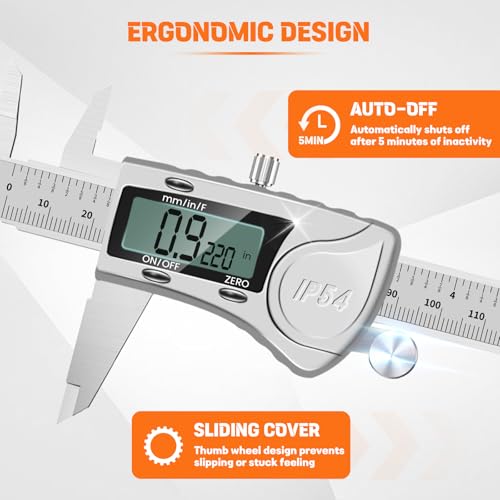 HARDELL Digital Caliper, IP54 Waterproof Caliper Measuring Tool with