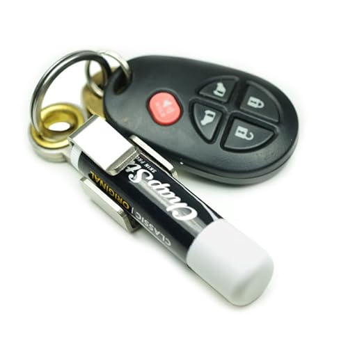 Chapstick Holder Built-to-Last for Keychain and Carabiner Attachment with Swing-Out Bottle Opener Stainless Steel