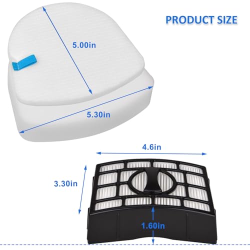 Shark Replacement Filter set for ZU560/561/562/UV650 Lift-Away Vacuum – 2 Foam, 2 Felt, 2 Motor Filters (ZU560-4P)