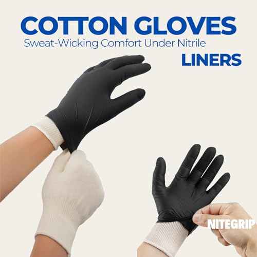 Heat-Resistant Cotton String Knit Work Gloves (2 Pairs, Large) ? Reusable BBQ & Safety Glove Liners Hand Saver