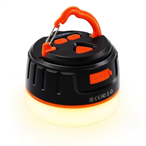 Yonktoo Rechargeable Tent Light Orange 1000LM Camping Lantern with 6400mAh Battery