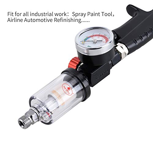 AEROPRO Tools Water Oil Separator for Pneumatic Spray Gun Air Tools Air Line 1/4 inch NPT Inlet and Outlet (1)