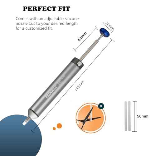 Extra-Long Solder Sucker: KeenWise No-Clog Aluminum Deso!dering Pump with High-Suction Power(DS-352)