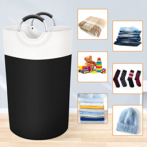 BlissTotes 90L Freestanding Collapsible Laundry Basket – Black (90L)