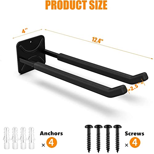 TORACK 2-Pack 12.4-inch Heavy Duty Wall Mount Garage Hooks with Rubber Coating