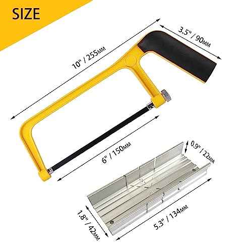 6 in. Mini Hacksaw & mitre Block Set - 150mm Extra Fine Cut Hack Saw with Bi-Metal Blade