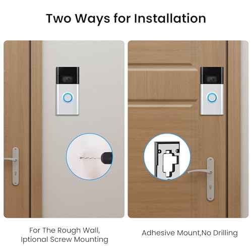 No-Drill Adhesive Doorbell Mount Compatible with Ring Video Doorbell (2nd Generation - 2020 Release), Door Mounting Holder Bracket Accessories for Apartments Office Houses (1 Pack)
