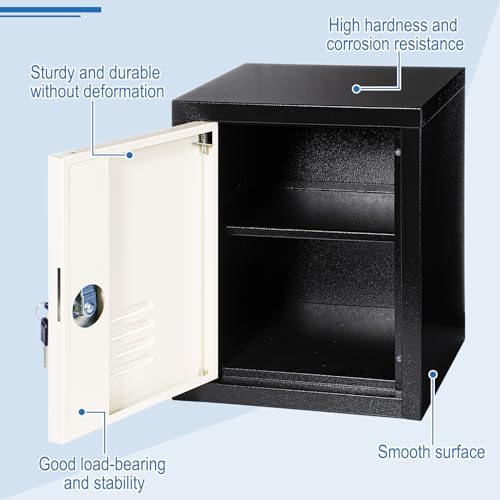 Suzile Lockable Metal Storage Cabinet for Office & Home Black Beige