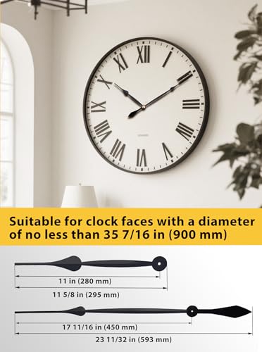 MakerTick High Torque Quartz Clock Movement Kit with 17.7" Black Hands for 0.35-0.51" Thick Dial