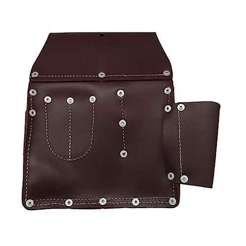 11 Pocket Pro Leather Drywall Pouch, Cherry