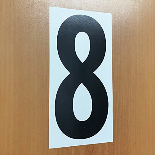 TownStix 6 x 3 Inch Black Vinyl Number Stickers 40 pcs Waterproof Indoor Outdoor