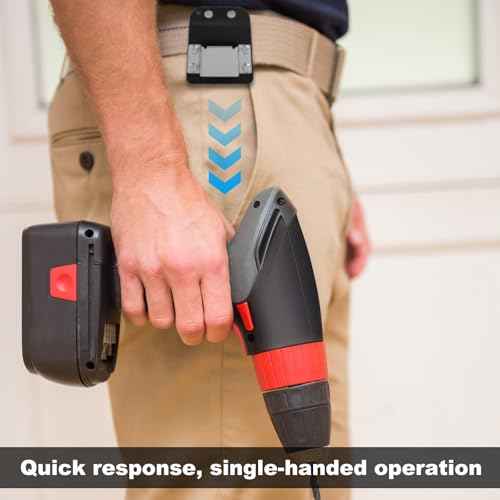Drill Holder Clip for Tool Belt, Quick Grab or Hang Tape Measure Belt Clip Fits Up to 2" Tool Tape Measure Holder for Impact Driver Nailer Cordless Drills High-Altitude Work (Black)