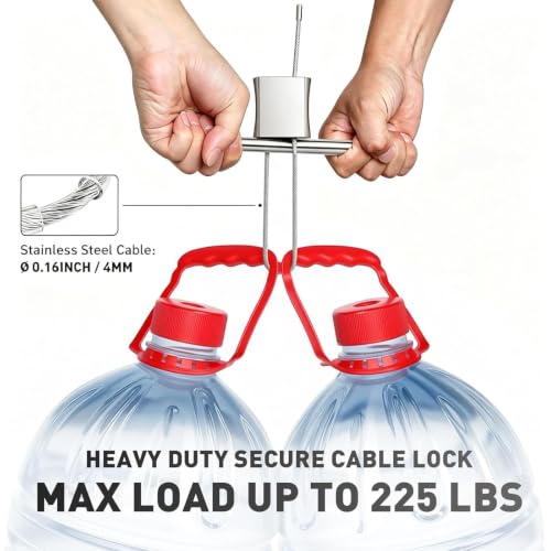 Kabinge Silver Adjustable Cable Lock 1.15ft (0.35m) with 3 Keys - Versatile Security