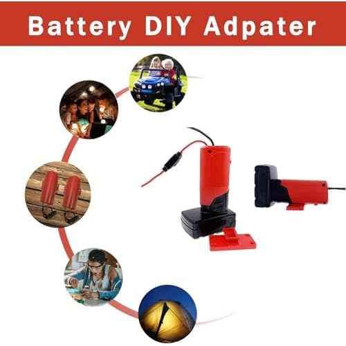 Power Wheel Adapter for Milwaukee M12 12V Battery with Fuse & Wire terminals & 14 Gauge Wire, Good Power Convertor for DIY Ride On Truck, Robotics and RC Toys