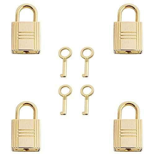heyous 4pcs Zinc Alloy Archaize Padlocks Key Lock with Key for Wooden Boxes Jewelry Box Storage Box Lockable Diary Book, Gold