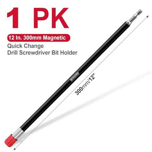 12¡± Impact Screwdriver Bit Holders Extra Long, Magnetic Extension Quick-Change Socket Drill Bit Holder Cr-V Steel Hex Shank Quick Release Drill Bit Guide
