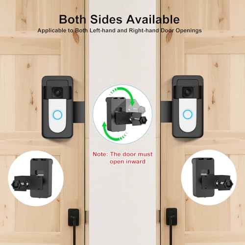 Anti-Theft Doorbell Mount Compatible with Ring Video Doorbell 1/2/3/3 Plus/4/Plus/Pro/(2020 Release)/(2024 Release), Adjustable No-Drill Doorbell Camera Mount Not Block Doorbell Motion Sensor