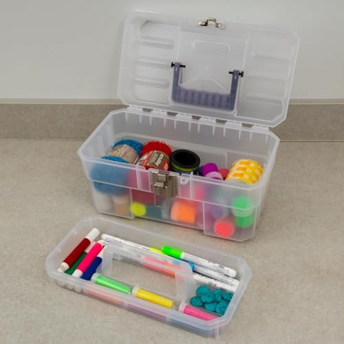 Akro-Mils 14-Inch ProBox Plastic Toolbox with Removable Tray, Steel Latch & Padlock Eye - 14 x 8 x 8 in, Made in USA (1-Pack)