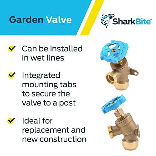 SharkBite 3/4 in. PTC x 3/4 in. MHT Brass Garden Valve - Multi-Turn, Push Connect