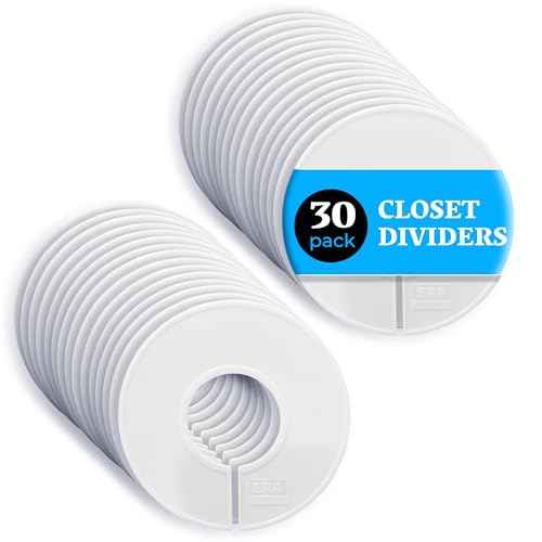 Set of 30 Blank White Closet Dividers for Hanging Clothes ? Clothing Rack Dividers for Organization