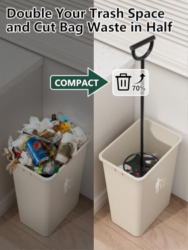 All-Metal Manual Trash Compactor for Kitchen Waste 28.74" x 7.48" Heavy Duty