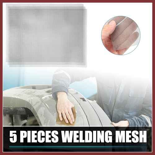 5PCS Welding Mesh Plastic Reinforcing Stainless Steel Wire Mesh Screen for Thermoplastic Repairs Welding Kit for Bumper Kayak Window Screen Mesh Fireplace Nets Replace Parts
