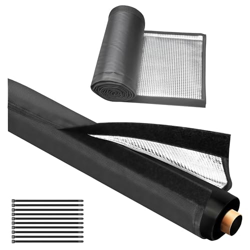 Black 5-Layer HVAC Pipe Insulation Cover 78.7x10in Weatherproof Wrap