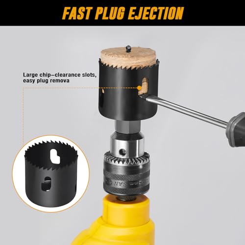 KATA 1-3/8" - 1-3/4" Wood Door Lock Installation Set with Guide Template, Hole Saw Kit for Easy Lockset Installation