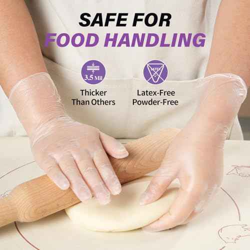 FINITEX Clear Vinyl Gloves Disposable Gloves Food Safe Latex-Free Food Prep Exam Gloves Box of 100/1000