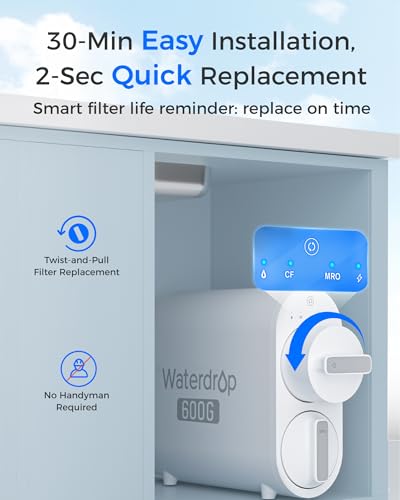 Waterdrop G2CF Replacement Water Filter for G2 & G2P600 & G2MNR RO Systems - 1 Pack