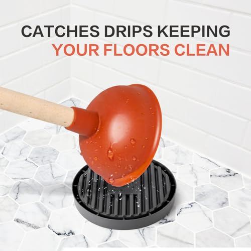 Bathroom Plunger Tray - Ventilated Drip Catcher for Toilet Plungers, Quick Drying