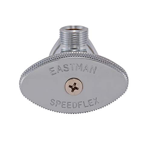 Eastman Multi-Turn Angle Stop Valve with Nut & Sleeve, Chrome, 3/8 in x 5/8 in