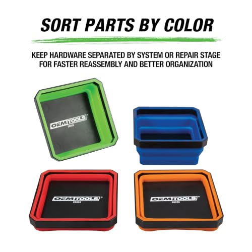 OEMTOOLS 26052 4-Pc Collapsible Magnetic Tray Set - 4-1/2" Small Parts Tray (Variation: Tray)