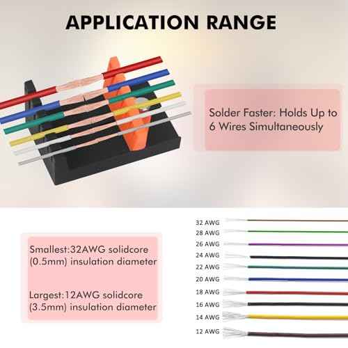 Adjustable Helping Hands Soldering - Solder Wire Holder Stand for Faster, Easier Solder - Third Hand Tool Holds 32-12 AWG Wire Securely, Easier Wire Splicing & Assembly