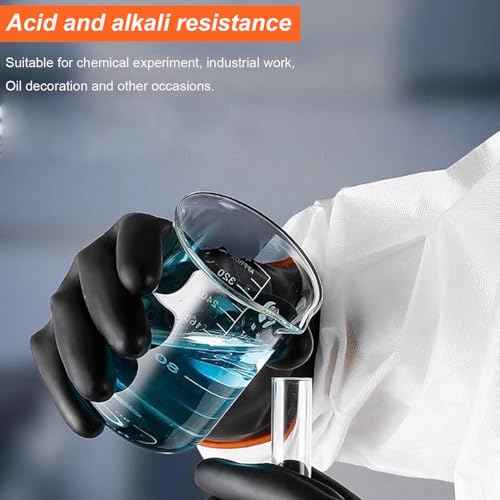 Chemical Resistant Latex Gloves, 14'' 18'' 22'' Industrial Heavy Duty Work Rubber Glove, Black Color One Pair