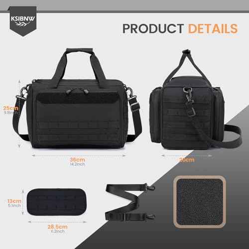 KSIBNW Tool Bag 14-Inch, Heavy Duty Tool Organizer Tote for Men, Tactical Hand Bag, Storage Organizer Pouch for Electrician, Repairman, Carpenters, Mechanics, Plumbers, Handyman, Khaki