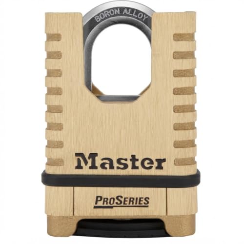 Master Lock ProSeries Brass 4-Digit Combination Padlock - Commercial & Outdoor Lock - Model 1177D
