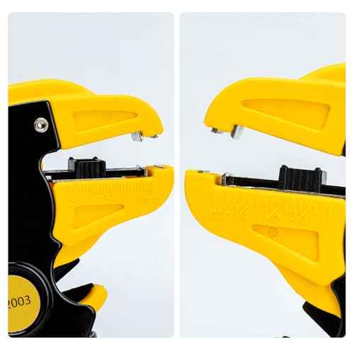 deli Automatic Wire Stripper and Cutter, Quick Strip Wire Stripper Tool for 10-24 AWG Electrical Cable and Autimotive Repair, Ergonomic Handle Design, Yellow and Black